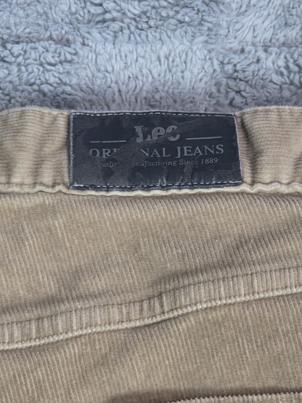 Vintage 90s ORIGINAL LEE corduroy Mom Pants Woman Size 14m  30/29 Beige - Picture 11 of 13
